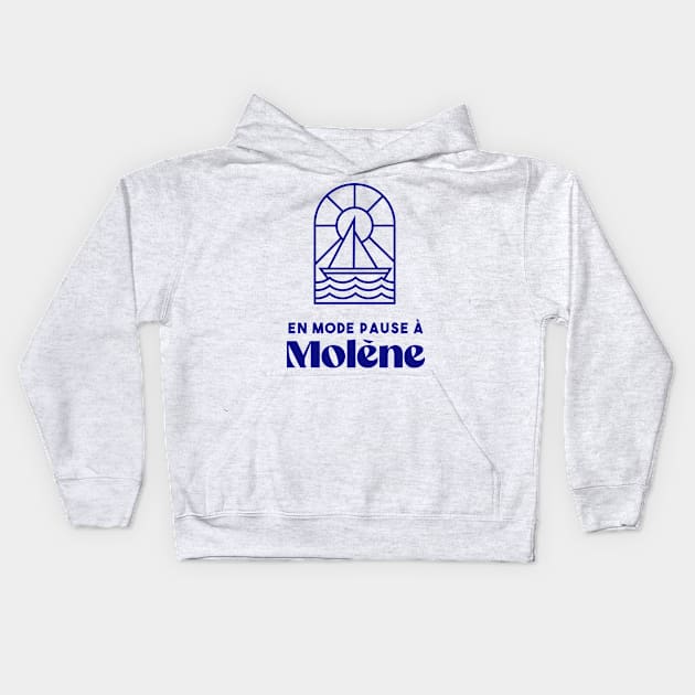 Molène in pause mode - Brittany Morbihan 56 BZH Sea Kids Hoodie by Tanguy44